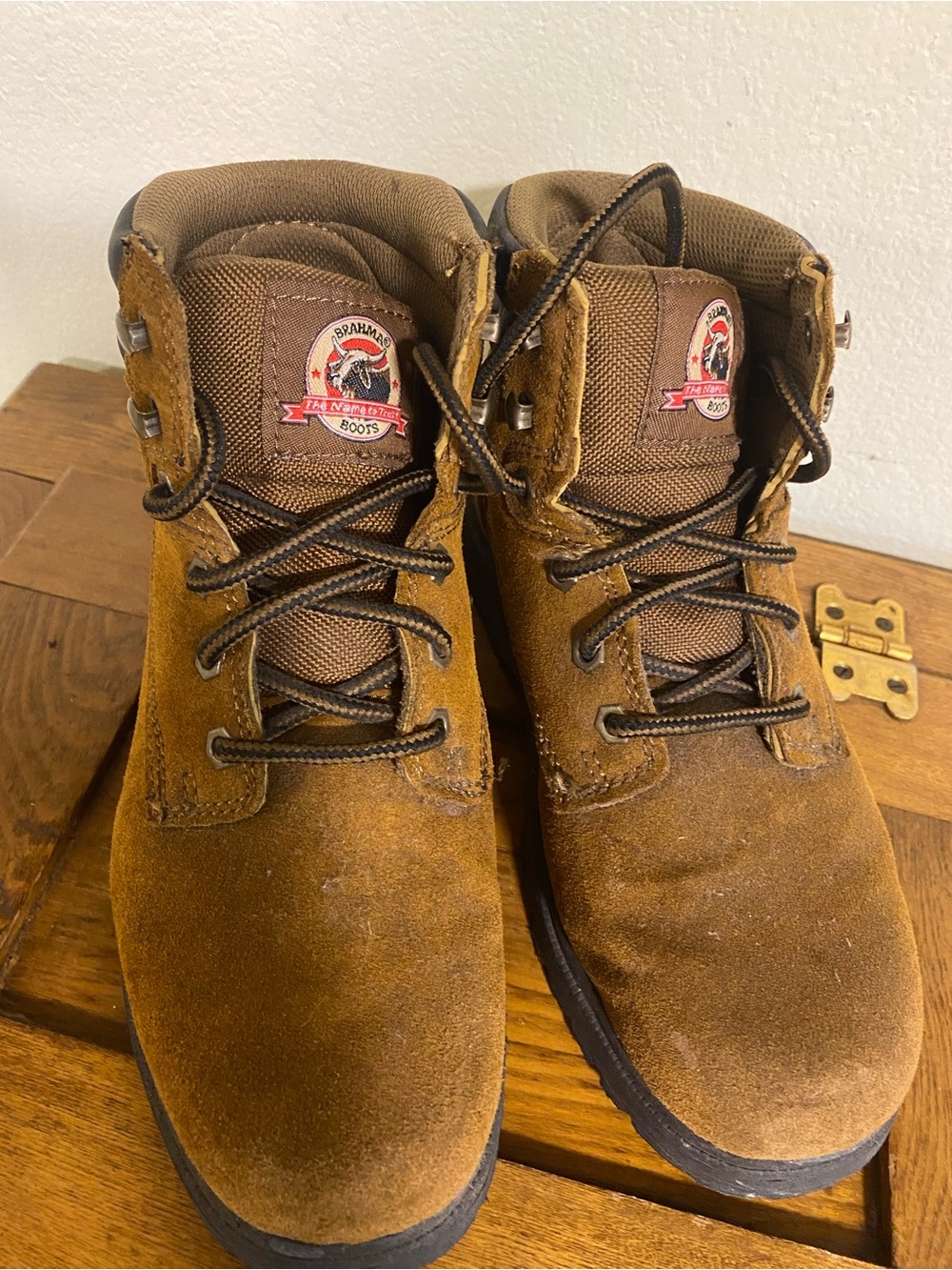Brahma Men's Brown Suede Soft Toe Work Boots Size 7 Women Size 8.5